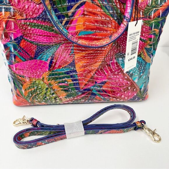 Brahmin Large Duxbury Satchel Lush Melbourne Leather New Tropical - Picture 3 of 6